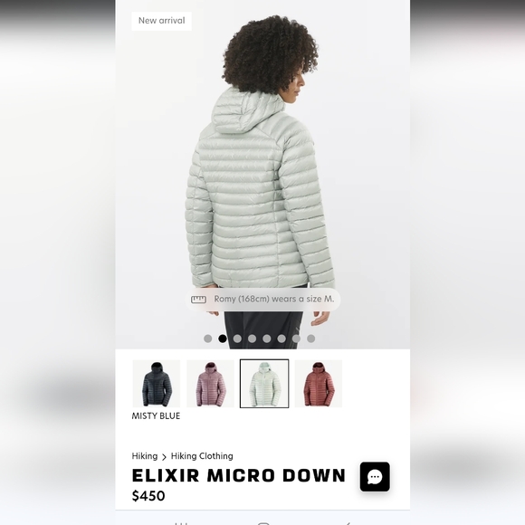 Salomon Elixir Micro Down Hooded Jacket - Misty Blue - Picture 5 of 7